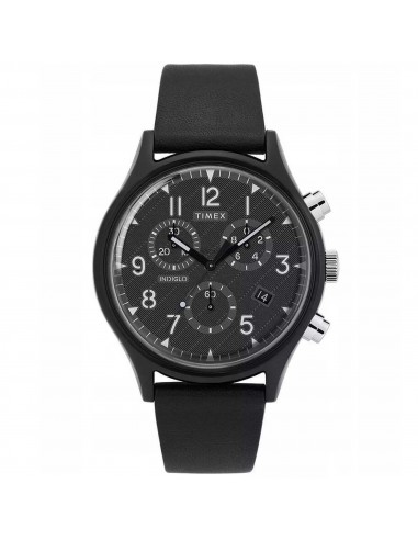 Timex Men's Watch - MK1 Quartz Chronograph Black Dial Leather Strap Date | TW2T29500 vente chaude votre 