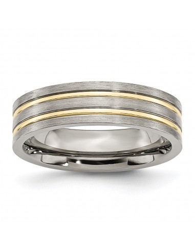 Titanium Grooved Yellow IP-plated 6mm Brushed & Polished Band | TB361 Comparez et commandez 