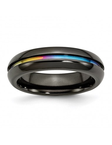 Titanium Black Multi-colored Anodized 6mm Polished Band | TB406 Pour