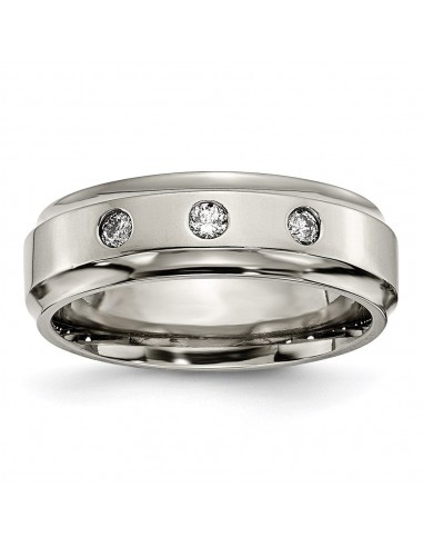 Titanium Polished 1/5ct. tw. Diamond Ridged Edge Band | TB433A les muscles