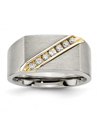 Titanium/14K Brushed Diamond Ring | TB435A acheter