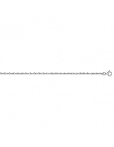 14K White Gold 1.35mm Carded Cable Rope Chain | 10RW acheter