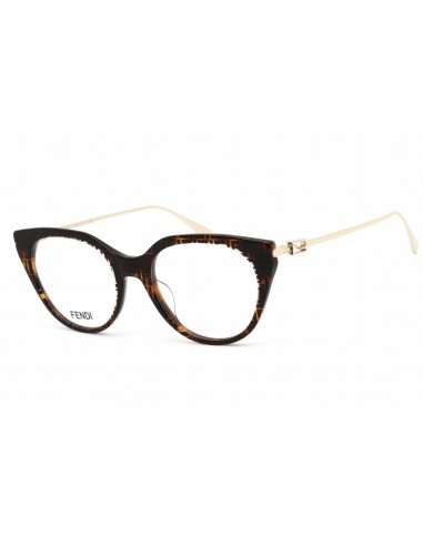 Fendi Men's Eyeglasses - Colored Havana Plastic Cat Eye Full Rim Frame | FE50010I 055 Faites des économies