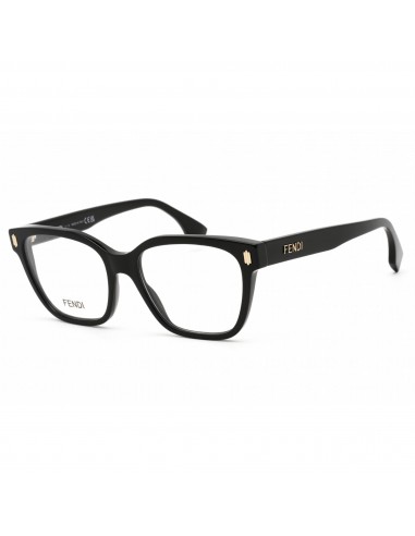 Fendi Men's Eyeglasses - Shiny Black Plastic Rectangular 54mm Frame | FE50055I 001 brillant des détails fins