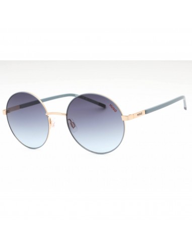 Hugo Women's Sunglasses - Blue Gold Metal Round Full Rim Frame | HG 1237/S 0KY2 GB est présent 