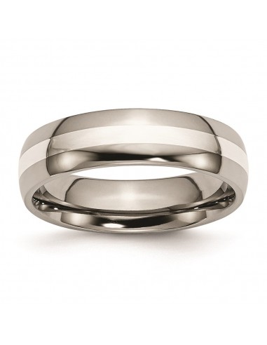 Titanium Sterling Silver Inlay 6mm Polished Band | TB81 Le MVP de beaucoup