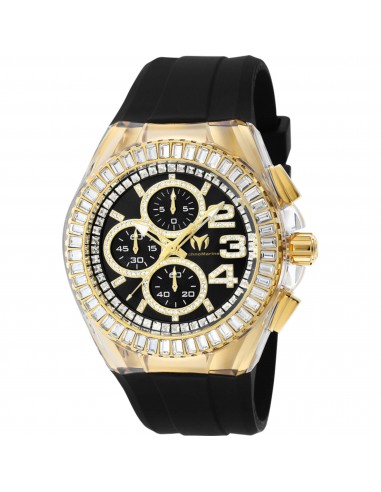 Technomarine Men's Watch - Cruise Glitz Chrono Crystal Black Dial Strap | TM-121011 pas cher chine