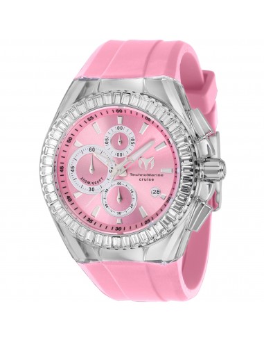 Technomarine Men's Crystal Watch - Cruise Glitz Pink Dial Black Strap | TM-121151 commande en ligne