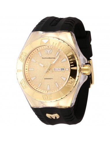 Technomarine Men's Watch - Cruise Monogram Gold Tone Dial Black Strap | TM-122012 votre