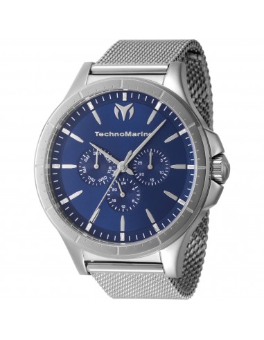 Technomarine Men's Quartz Watch - Moonsun Day-Date Blue Dial Mesh Bracelet | TM-822019 de France