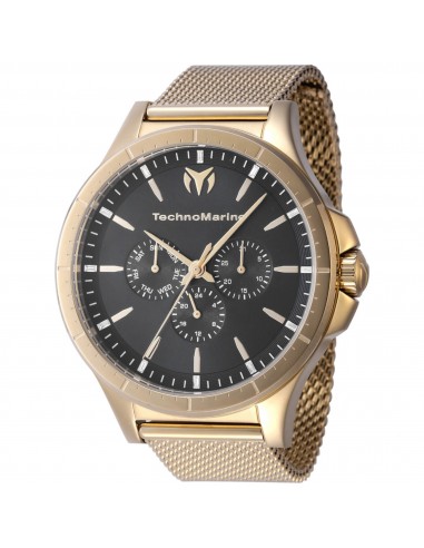 Technomarine Men's Quartz Watch - Moonsun Yellow Gold Case Charcoal Dial | TM-822022 basket pas cher