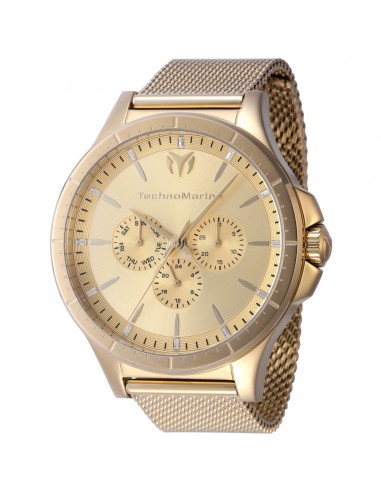 Technomarine Men's Watch - Moonsun Day-Date Gold Tone Dial Mesh Bracelet | TM-822024 online