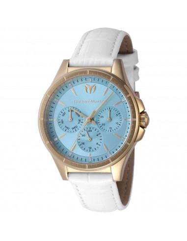 Technomarine Women's Watch - Moonsun Quartz Light Blue Dial White Strap | TM-822061 en linge