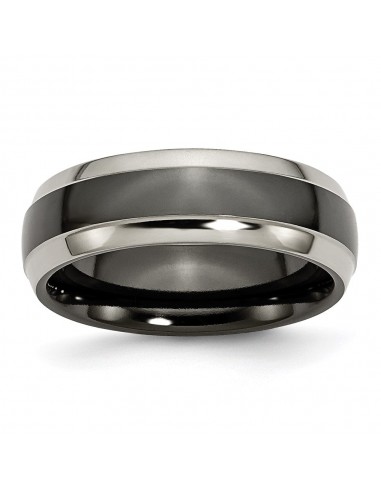 Titanium Black Ti Two-tone 7mm Polished Band | TB229 en ligne des produits 