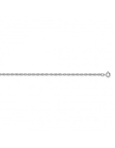 14K White Gold 1.15mm Carded Cable Rope Chain | 9RW Vous souhaitez 