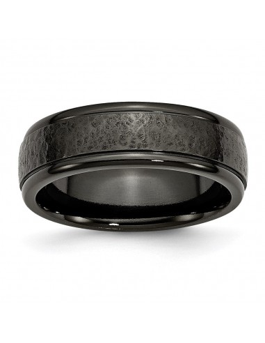 Titanium Black TI Hammered Ridged Edge 7mm Brushed Band | TB286 l'évolution des habitudes 