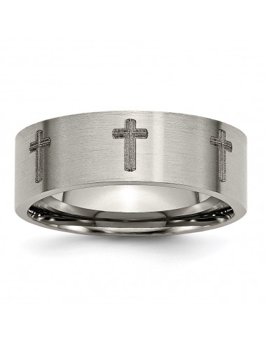 Titanium Flat 8mm Laser Design Brushed Band | TB33D Les êtres humains sont 