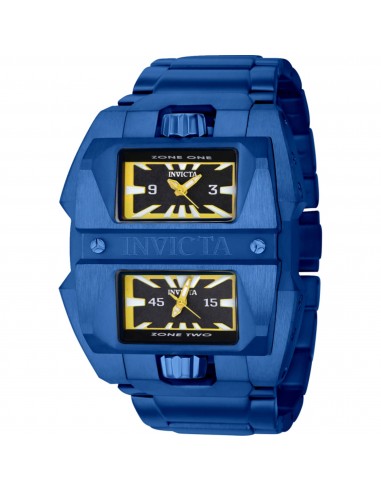 Invicta Men's Watch - Akula Dual Time Black Dial Blue Steel Bracelet Quartz | 41710 Faites des économies