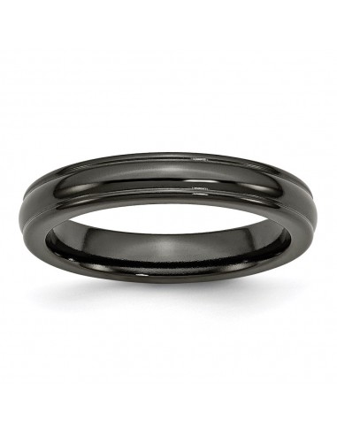 Titanium Black Ti Domed 4mm Polished Rounded Edge Band | TB396 la chaussure