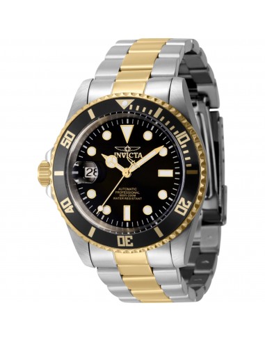 Invicta Men's Watch - Pro Diver Automatic Black Dial Two Tone Steel Bracelet | 43979 rembourrage situé sous